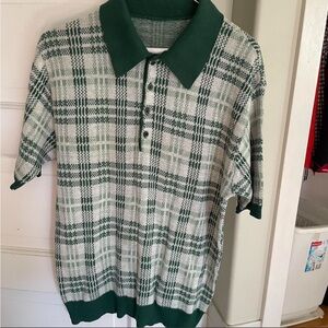 Green Plaid Polo Shirt